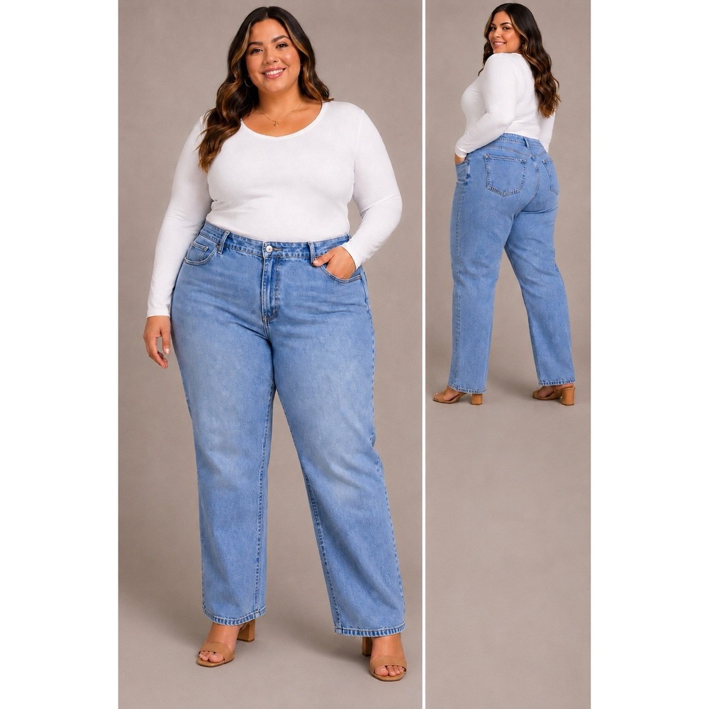 Vintage Ralph Lauren Jeans Co Women's Straight Leg Denim Blue Jeans Size 16p